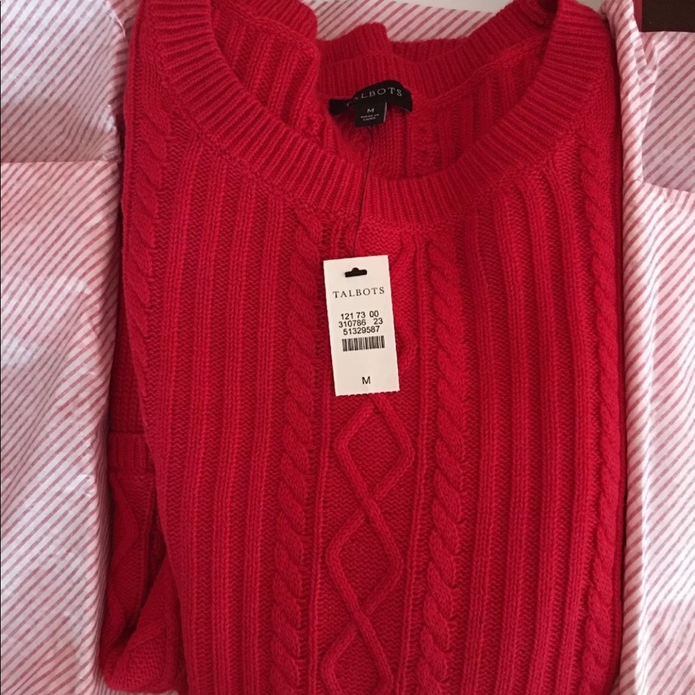 NWT Talbots Women’s Cable Peplum sweater size M